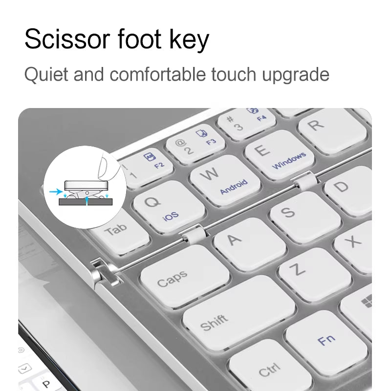 Mini Folding Wireless Keyboard with Stand for Ipad Xiaomi Lenovo Samsung Phone Tablet Keyboard for Android Ios Windows