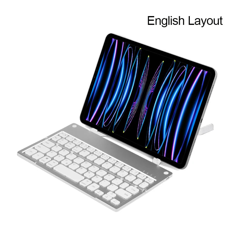 Mini Folding Wireless Keyboard with Stand for Ipad Xiaomi Lenovo Samsung Phone Tablet Keyboard for Android Ios Windows