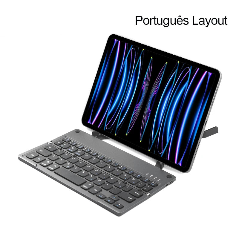 Mini Folding Wireless Keyboard with Stand for Ipad Xiaomi Lenovo Samsung Phone Tablet Keyboard for Android Ios Windows