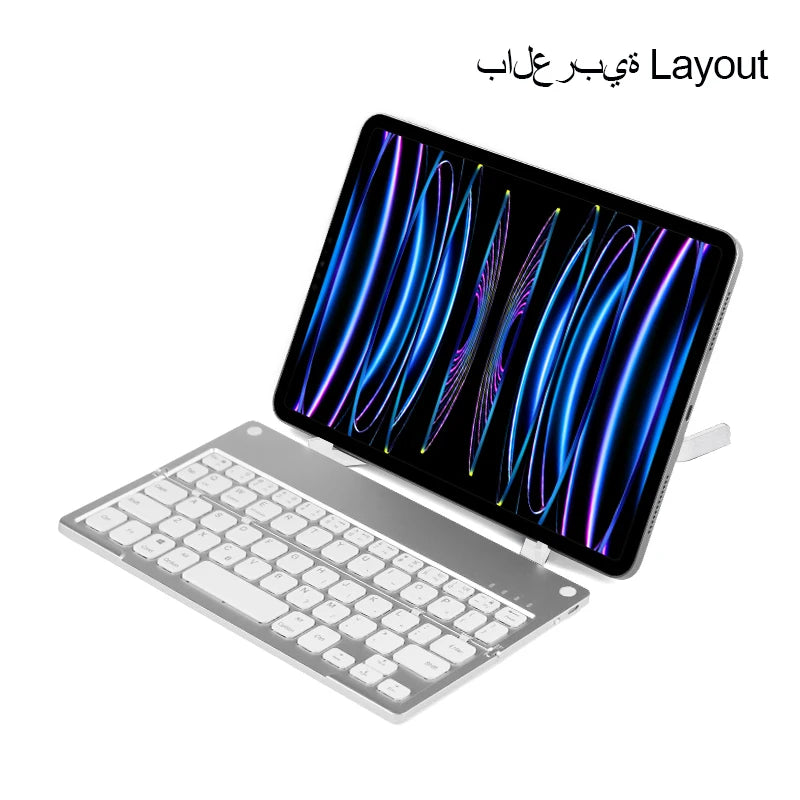 Mini Folding Wireless Keyboard with Stand for Ipad Xiaomi Lenovo Samsung Phone Tablet Keyboard for Android Ios Windows