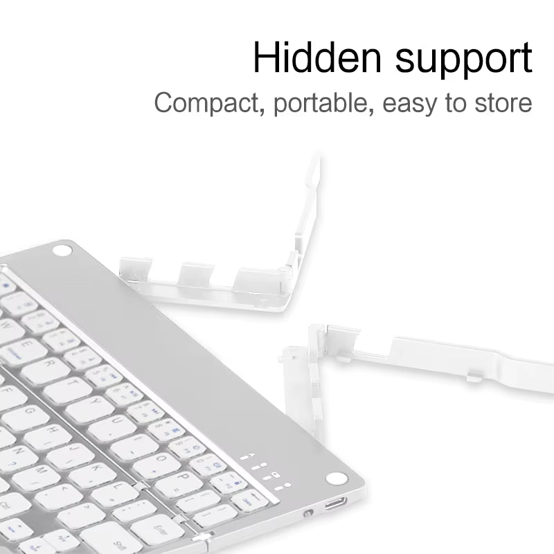 Mini Folding Wireless Keyboard with Stand for Ipad Xiaomi Lenovo Samsung Phone Tablet Keyboard for Android Ios Windows