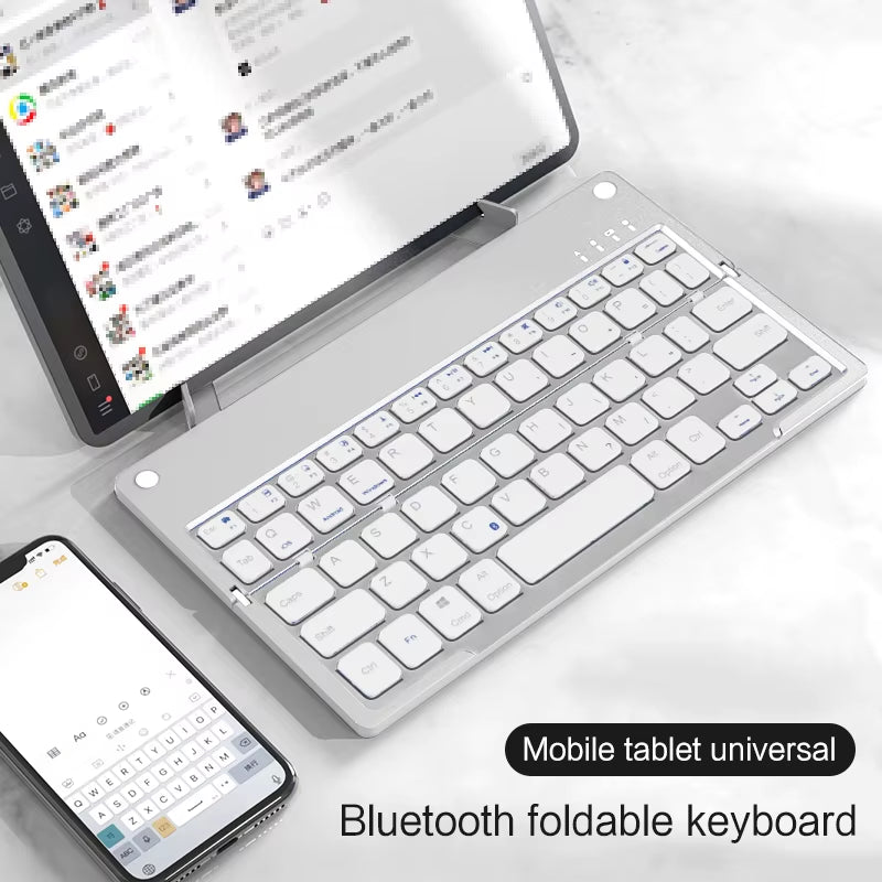 Mini Folding Wireless Keyboard with Stand for Ipad Xiaomi Lenovo Samsung Phone Tablet Keyboard for Android Ios Windows